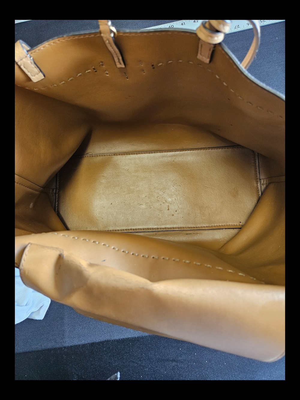 Tory Burch Camel Leather Tote with Tassel Charm - Picture 9 of 9